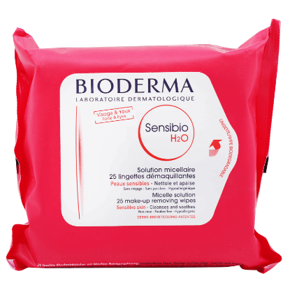 بيوديرما سينسيبيو مناديل مبللة 25 قطعة لإزالة المكياج