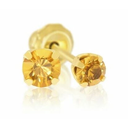 انفرنس 91C حلق طبي كريستال برتقالي مطلي بالذهب 24 قيراط 3 مم