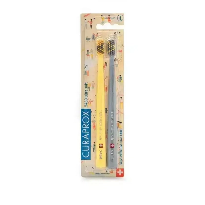 كيورابروكس مجموعة فرشاة أسنان فائقة النعومة 2 قطعة