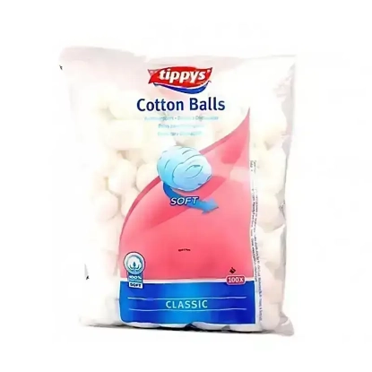 Tippys White Cotton Balls 100 Pcs 